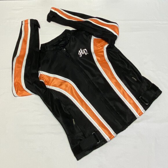 Harley Davidson Mesh Riding Jacket Black Orange Zip-Up S Genuine Motor Clothes - Picture 10 of 15